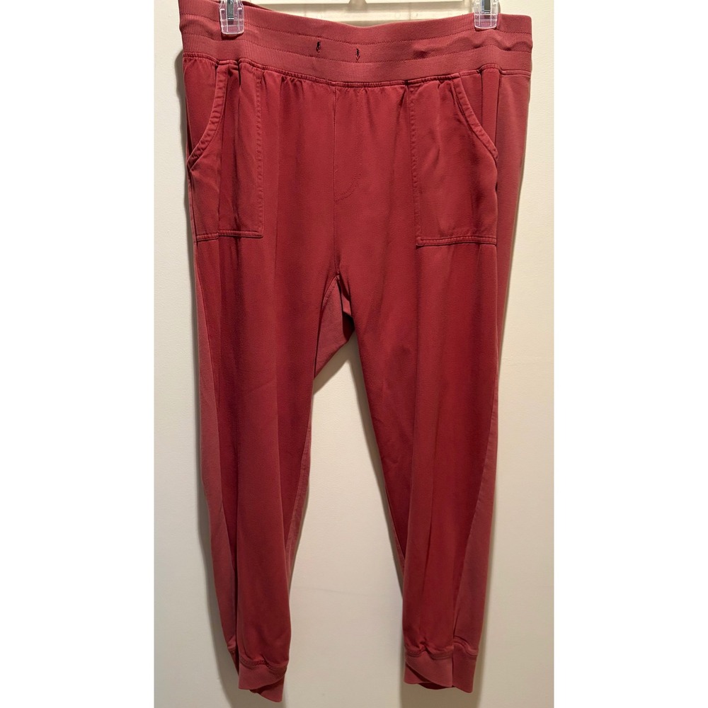 Seven7 Womens Utility Jogger Pants Red Mixed Media Patch Pocket XL